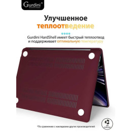 Чехол-накладка Gurdini для Macbook Air 13.6" (A2681) пластик, бордовый