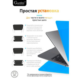 Чехол-накладка Gurdini для Macbook Air 13.6" (A2681) пластик, голубой