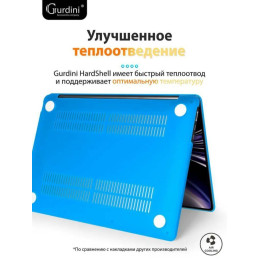 Чехол-накладка Gurdini для Macbook Air 13.6" (A2681) пластик, голубой