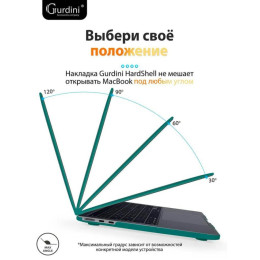 Чехол-накладка Gurdini для Macbook Air 13.6" (A2681) пластик, изумрудно-зеленый