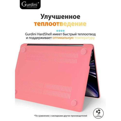 Чехол-накладка Gurdini для Macbook Air 13.6" (A2681) пластик, красный каркаде в рассрочку без первоначального взноса и переплат