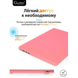 Чехол-накладка Gurdini для Macbook Air 13.6" (A2681) пластик, красный каркаде