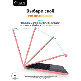 Чехол-накладка Gurdini для Macbook Air 13.6" (A2681) пластик, красный каркаде