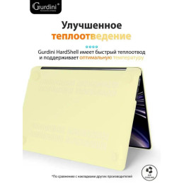 Чехол-накладка Gurdini для Macbook Air 13.6" (A2681) пластик, лимонный
