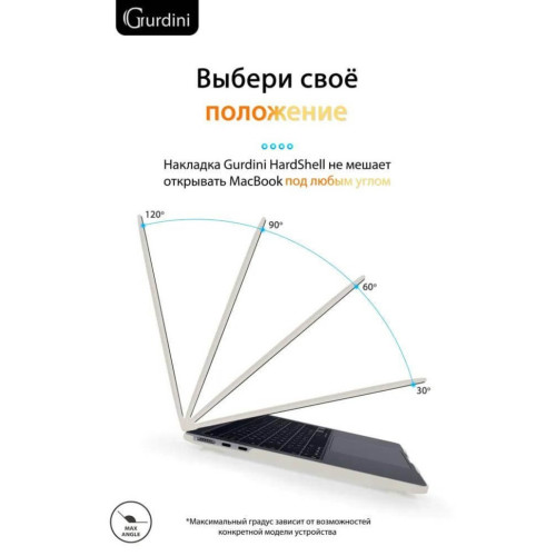 Чехол-накладка Gurdini для Macbook Air 13.6" (A2681) пластик, мокрый асфальт в рассрочку без первоначального взноса и переплат