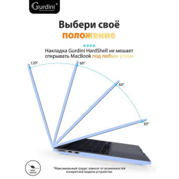 Чехол-накладка Gurdini для Macbook Air 13.6" (A2681) пластик, небесно-голубой