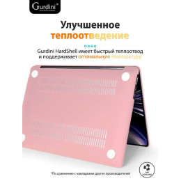 Чехол-накладка Gurdini для Macbook Air 13.6" (A2681) пластик, розовый