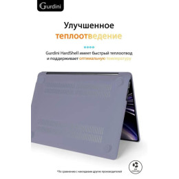 Чехол-накладка Gurdini для Macbook Air 13.6" (A2681) пластик, темная лаванда