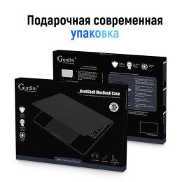Чехол-накладка Gurdini для Macbook Air 13.6" (A2681) пластик под карбон, черный