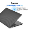 Чехол-накладка Gurdini для Macbook Air 13.6" (A2681) пластик под карбон, черный в рассрочку без первоначального взноса и переплат