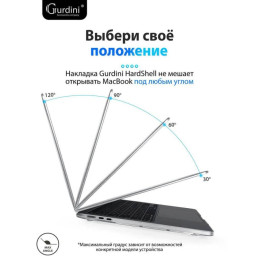 Чехол-накладка Gurdini для Macbook Air 13.6" (A2681) пластик, прозрачный с блестками