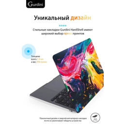 Чехол-накладка Gurdini для Macbook Air 13.6" (A2681) пластик, акварель
