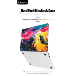 Чехол-накладка Gurdini для Macbook Air 13.6" (A2681) пластик, акварель
