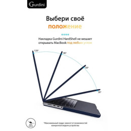Чехол-накладка Gurdini для Macbook Pro 16.2" A2485 пластик, темно синий