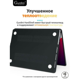 Чехол-накладка Gurdini для Macbook Pro 16.2" A2485 пластик, черный