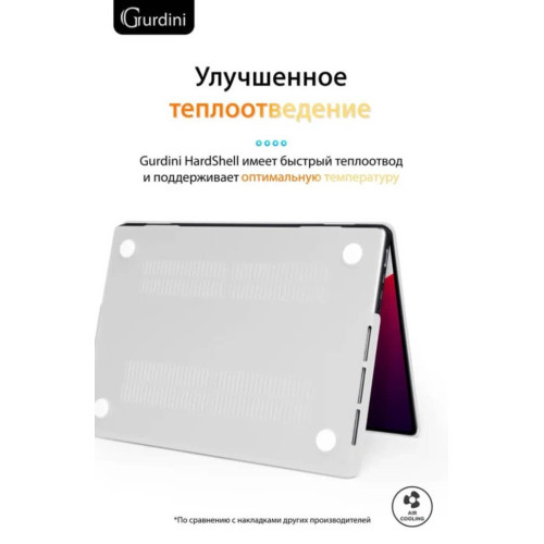 Чехол-накладка Gurdini для Macbook Pro 14.2" (A2442) пластик, белый в рассрочку без первоначального взноса и переплат