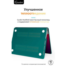 Чехол-накладка Gurdini для Macbook Pro 14.2" (A2442) пластик, изумрудно-зеленый