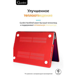 Чехол-накладка Gurdini для Macbook Pro 14.2" (A2442) пластик, красный