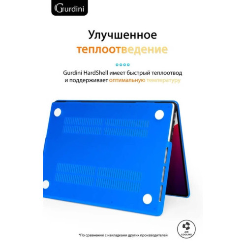 Чехол-накладка Gurdini для Macbook Pro 14.2" (A2442) пластик, синий в рассрочку без первоначального взноса и переплат