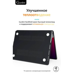 Чехол-накладка Gurdini для Macbook Pro 14.2" (A2442) пластик, черный