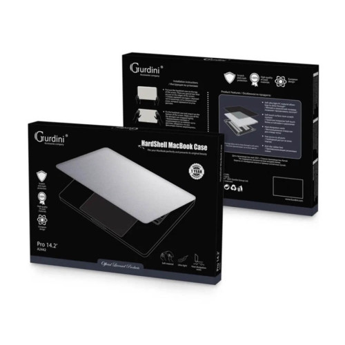 Чехол-накладка Gurdini для Macbook Pro 14.2" (A2442) пластик, серебристый в рассрочку без первоначального взноса и переплат