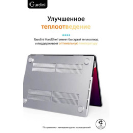 Чехол-накладка Gurdini для Macbook Pro 14.2" (A2442) пластик, серебристый