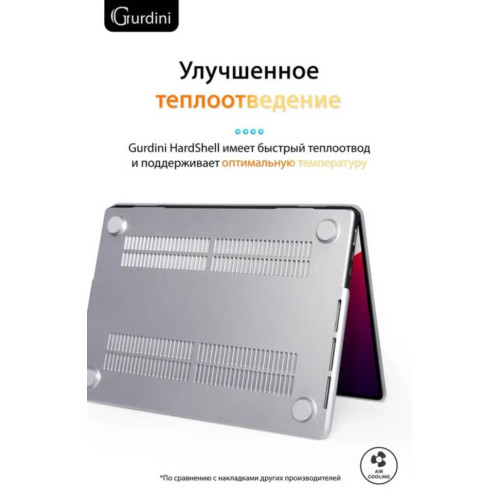 Чехол-накладка Gurdini для Macbook Pro 14.2" (A2442) пластик, серебристый в рассрочку без первоначального взноса и переплат