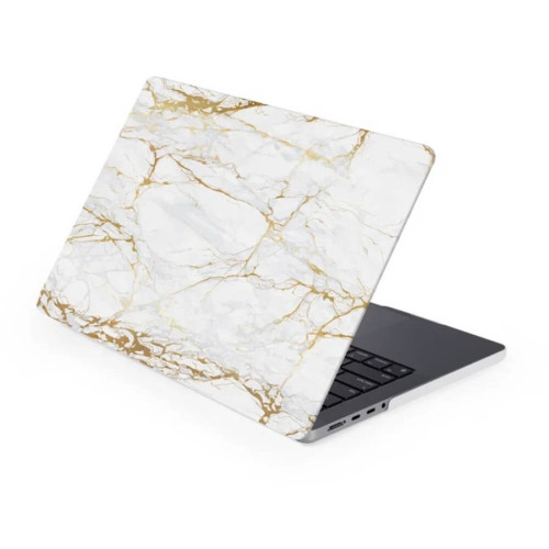 Чехол-накладка Gurdini для Macbook Pro 14.2" (A2442) пластик, белый мрамор в рассрочку без первоначального взноса и переплат