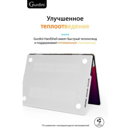 Чехол-накладка Gurdini для Macbook Pro 14.2" (A2442) пластик, белый мрамор