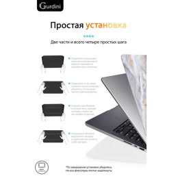 Чехол-накладка Gurdini для Macbook Pro 14.2" (A2442) пластик, серый мрамор