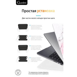 Чехол-накладка Gurdini для Macbook Pro 14.2" (A2442) пластик, розовый мрамор