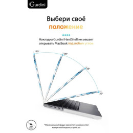 Чехол-накладка Gurdini для Macbook Pro 14.2" (A2442) пластик, бело-голубой
