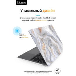 Чехол-накладка Gurdini для Macbook Air 13" (2018-2021) пластик, серый мрамор