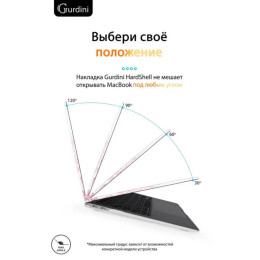Чехол-накладка Gurdini для Macbook Air 13" (2018-2021) пластик, розовый мрамор