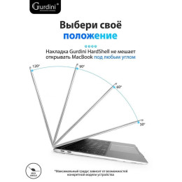 Чехол-накладка Gurdini для Macbook Air 13" (2018-2021) пластик, прозрачный с блестками