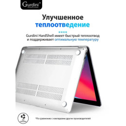 Чехол-накладка Gurdini для Macbook Air 13" (2018-2021) пластик, прозрачный с блестками