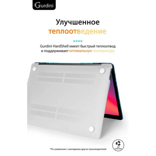 Чехол-накладка Gurdini для Macbook Air 13" (2018-2021) пластик, лазурный в рассрочку без первоначального взноса и переплат