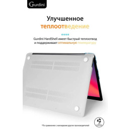 Чехол-накладка Gurdini для Macbook Air 13" (2018-2021) пластик, бело-голубой