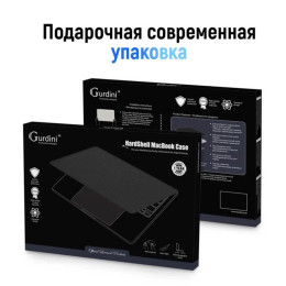 Чехол-накладка Gurdini для Macbook Air 13" (2018-2021) пластик под карбон, черный