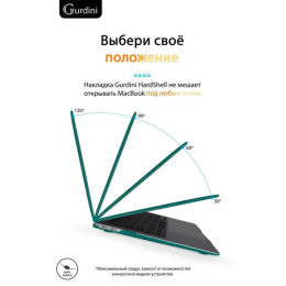 Чехол-накладка Gurdini для Macbook Air 13" (2018-2021) пластик, изумрудно-зеленый