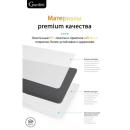 Чехол-накладка Gurdini для Macbook Air 13" (2018-2021) пластик, белый