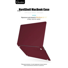 Чехол-накладка Gurdini для Macbook Air 13" (2018-2021) пластик, бордовый