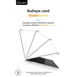 Чехол-накладка Gurdini для Macbook Air 13" (2018-2021) пластик, мокрый асфальт