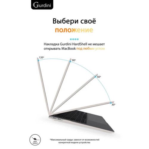 Чехол-накладка Gurdini для Macbook Air 13" (2018-2021) пластик, мокрый асфальт в рассрочку без первоначального взноса и переплат