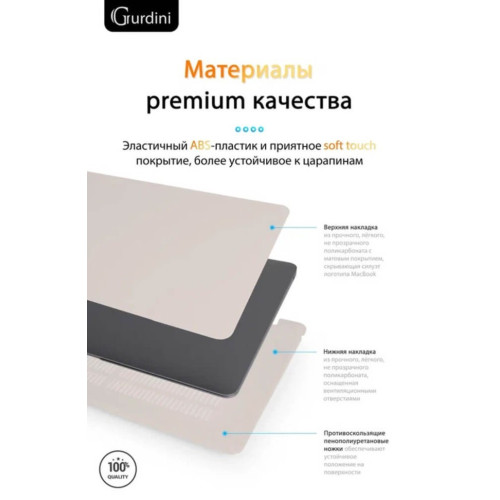 Чехол-накладка Gurdini для Macbook Air 13" (2018-2021) пластик, мокрый асфальт в рассрочку без первоначального взноса и переплат