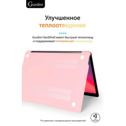 Чехол-накладка Gurdini для Macbook Air 13" (2018-2021) пластик, нежно-розовый