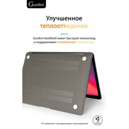 Чехол-накладка Gurdini для Macbook Air 13" (2018-2021) пластик, серый