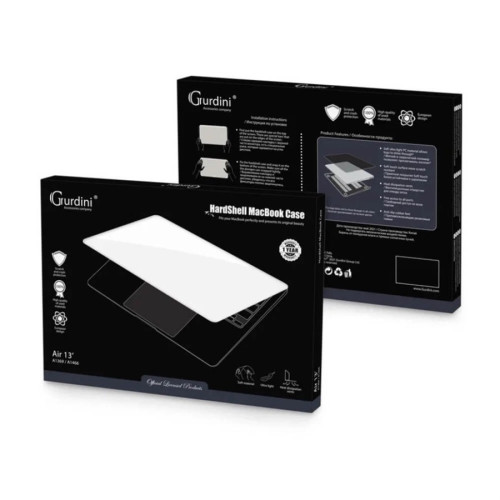 Чехол-накладка Gurdini для Macbook Air 13" (2018-2021) пластик, прозрачный в рассрочку без первоначального взноса и переплат