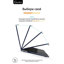 Чехол-накладка Gurdini для Macbook Air 13" (2018-2021) пластик, темно-синий