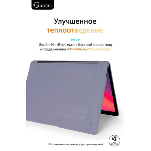 Чехол-накладка Gurdini для Macbook Air 13" (2018-2021) пластик, темная лаванда в рассрочку без первоначального взноса и переплат